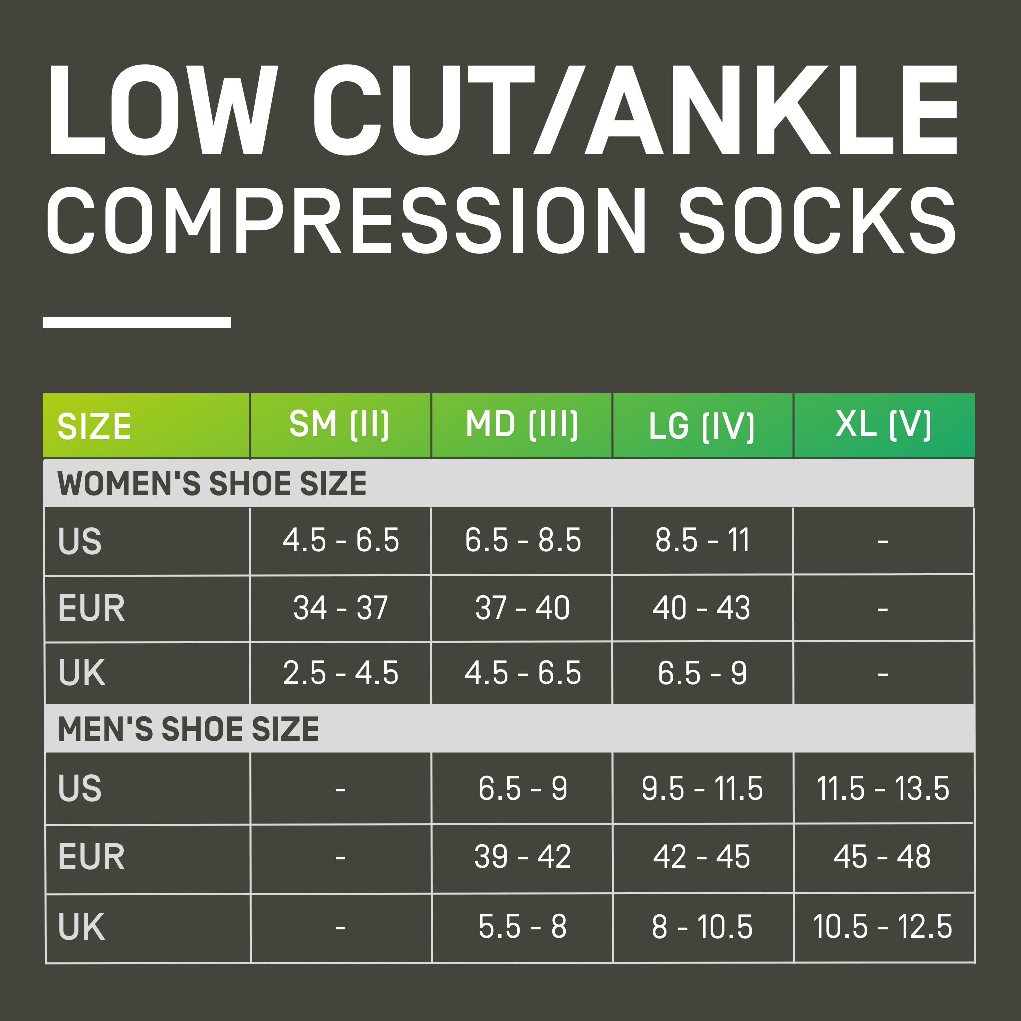 Nike sock size chart clearance
